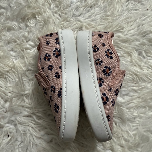 Carter's Pink Paw Print Sneakers Soft Slip-On Design - Picture 3 of 5